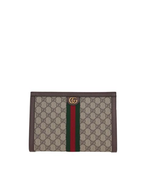 GUCCI Ophidia GG Supreme Web-stripe clutch bag