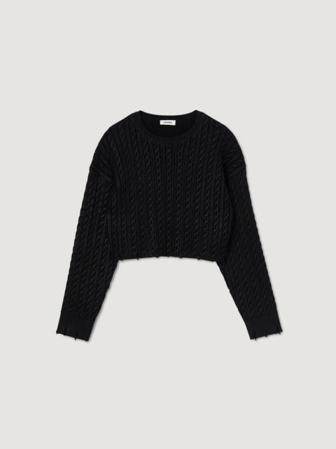 Sandro CROPPED KNIT SWEATER
