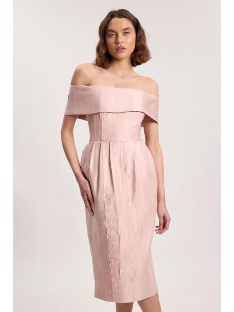 KAREN MILLEN Petite Textured Tailored Twill Bandeau Midi Dress