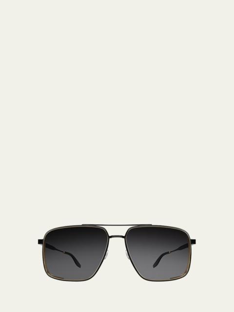BARTON PERREIRA Men's Scaramanga 007 Titanium Aviator Sunglasses