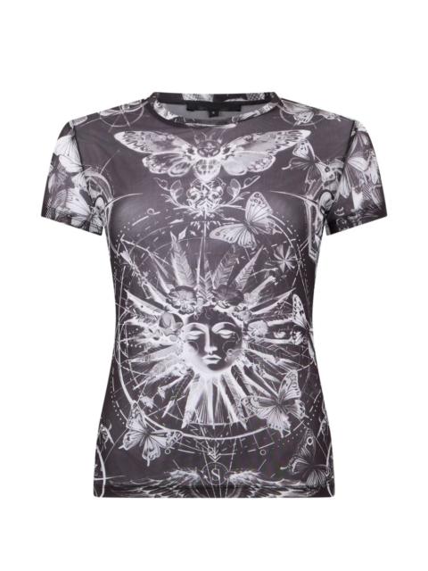 PHILIPP PLEIN tulle butterfly-print T-shirt