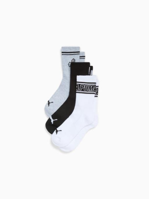 PUMA Women's Half-Terry Low Crew Length Socks (3 Pairs)