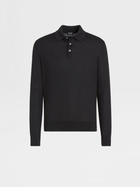 BLACK CASHSETA POLO SHIRT