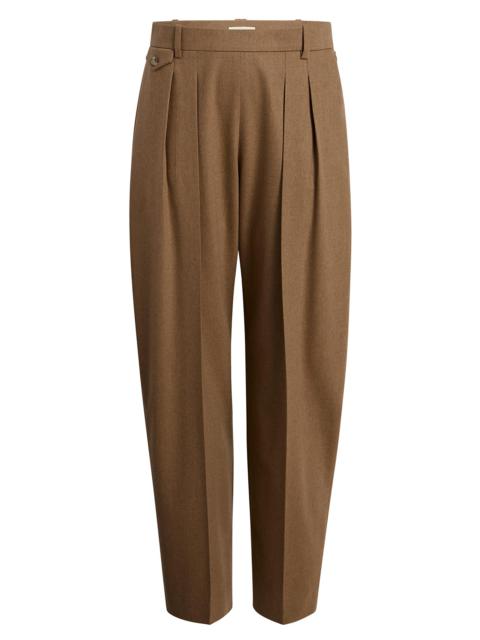 KHAITE Women's Dugan Pleated Wool Pants - Toffee