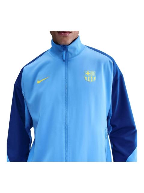 Nike Nike x F.C. Barcelona Strike Fourth Dri-FIT Anthem Jacket 'University Blue Gym Blue Opti Yellow' FZ3