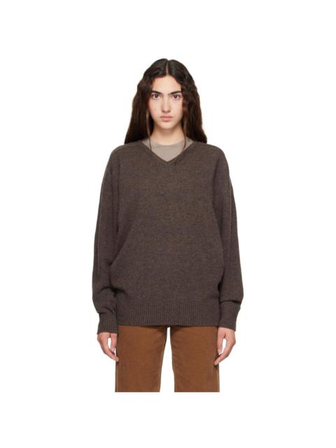 NOTHING WRITTEN Brown Carna V-Neck Sweater