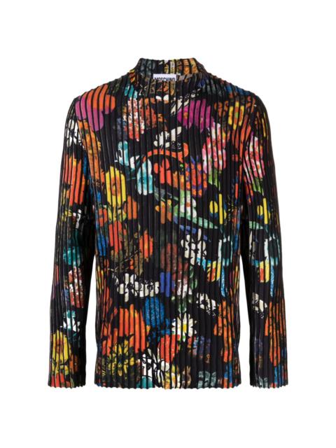 floral-print seamed jumper