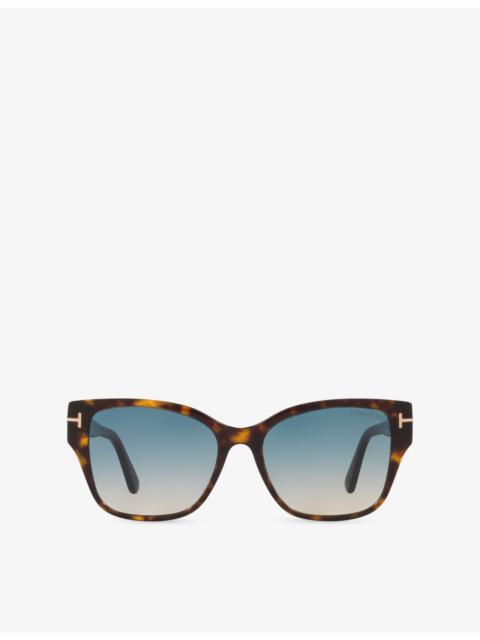 TOM FORD TR001838 Butterfly-Frame Tortoiseshell Acetate Sunglasses