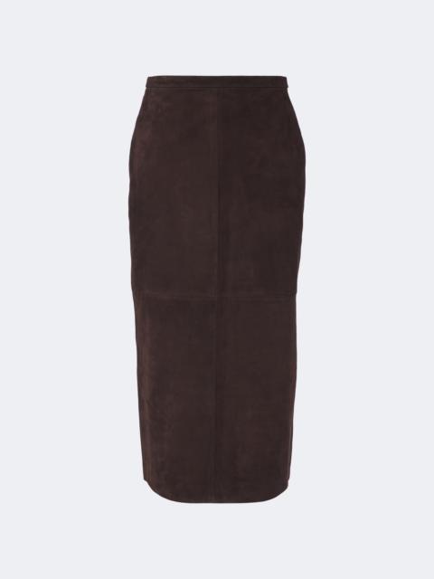 NOUR HAMMOUR Alana suede pencil skirt