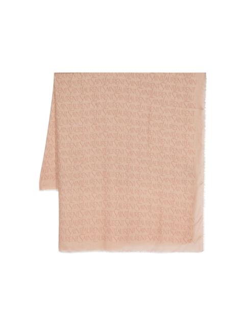 SAINT LAURENT logo-jacquard scarf