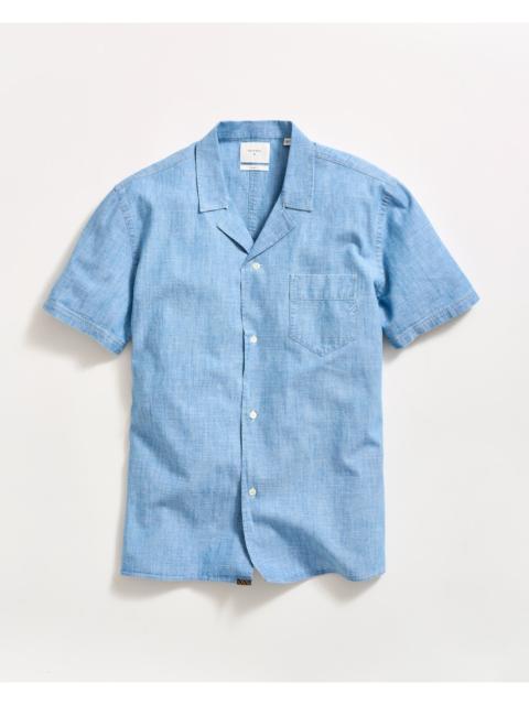 Billy Reid Short Sleeve Chambray Camp Shirt