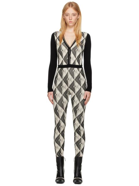 Marine Serre crescent moon-print knitted jumpsuit