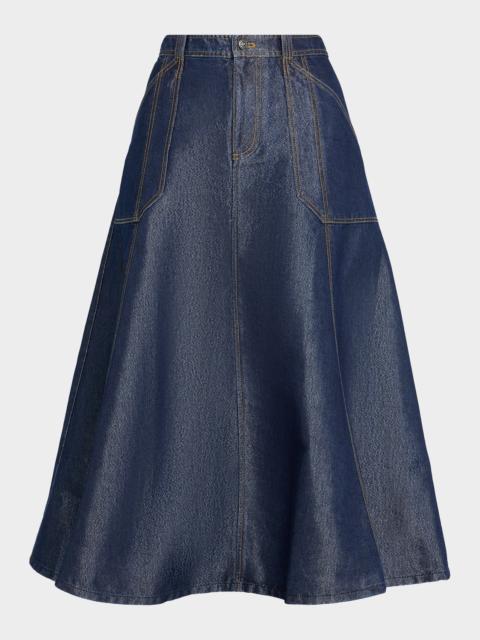 Cinq à Sept Benji Sparkly Denim Circle Skirt