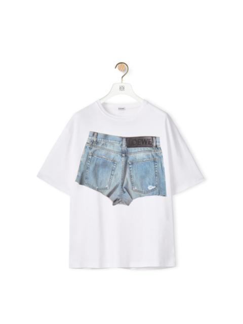 Loewe Denim shorts print T-shirt in cotton