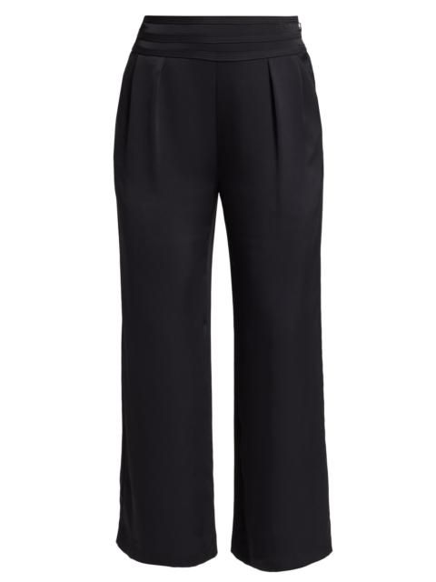 RAMY BROOK Women's Joss Cropped Wide-Leg Satin Pants - Black