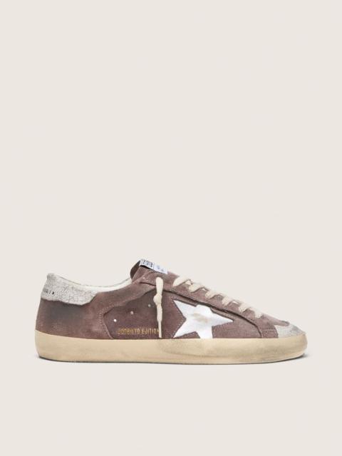 Golden Goose Men’s Super-Star LTD in lavender suede with silver star