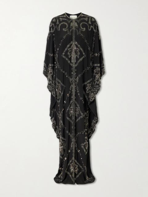 Johanna Ortiz Embellished Silk Maxi Dress