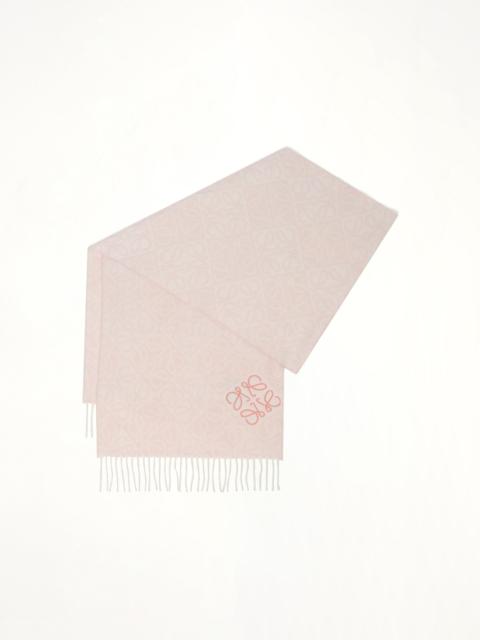 Loewe Anagram Wool Cashmere Scarf in Soft Pink
