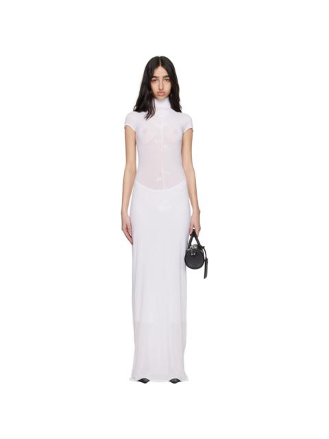 White Light Viscose Jersey Sleeveless Maxi Dress
