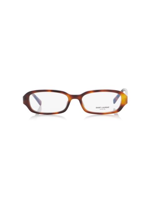 SAINT LAURENT Erin Oval-Frame Acetate Glasses brown
