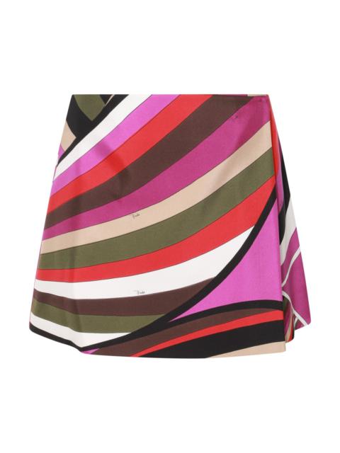 multicolor silk skirt