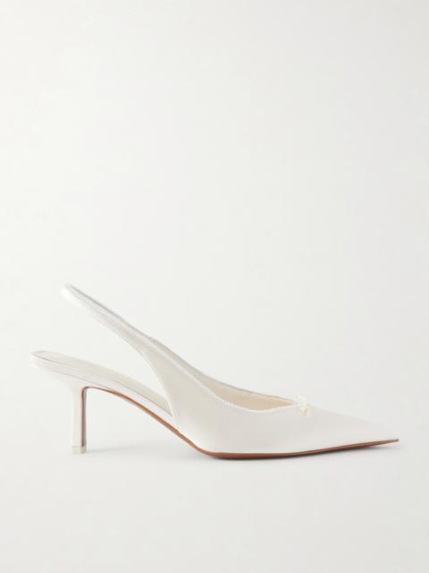 NEOUS Moriah Lace-trimmed Twill Slingback Pumps