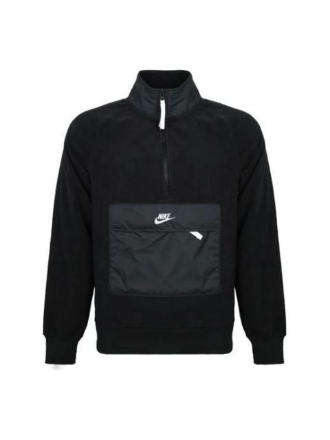 Nike Nike Half Zipper Stand Collar Sports Pullover Black 929098-010