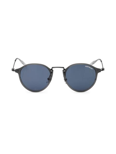 Montblanc Round Sunglasses with Gray Injected Frame
