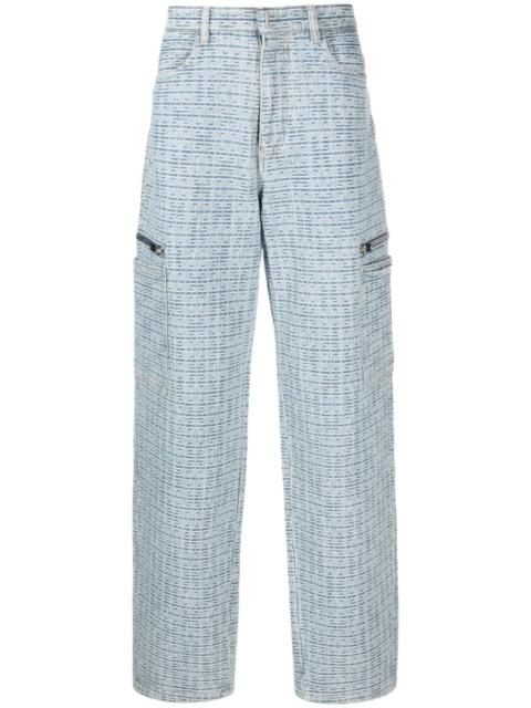 Givenchy 4G-embossed logo-plaque wide-leg jeans