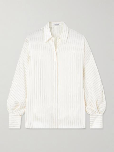 Brunello Cucinelli Striped Satin Shirt