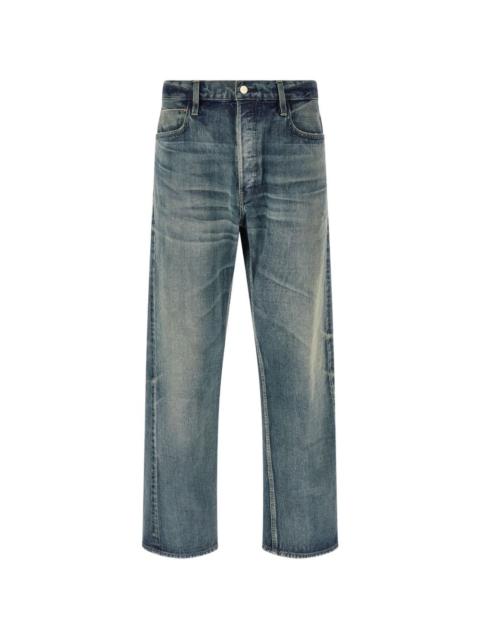 stonewashed straight jeans