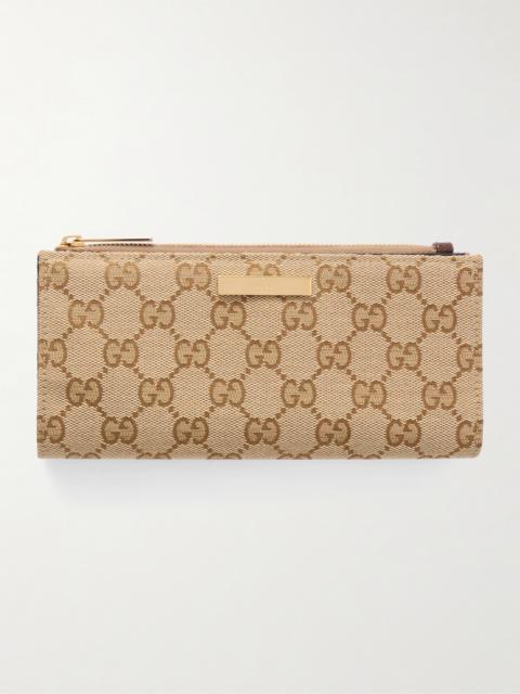 GUCCI Leather-trimmed Gg Supreme-jacquard Coated-canvas Wallet