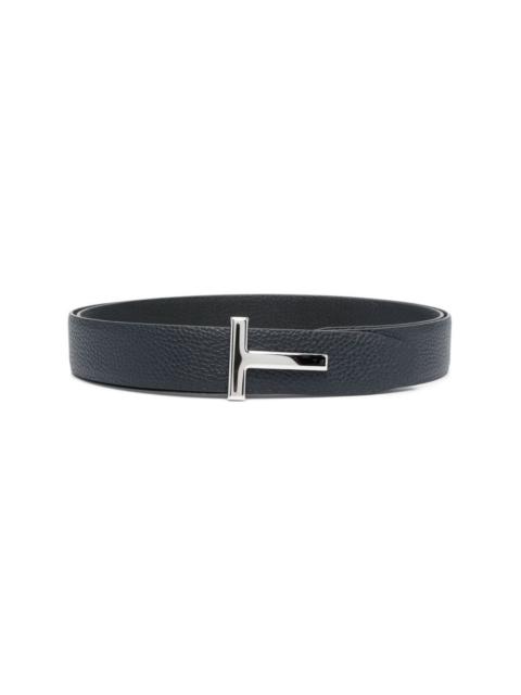 T-buckle reversible leather belt