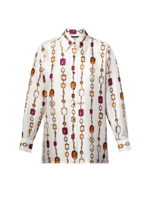 Louis Vuitton Necklace Print Silk Shirt