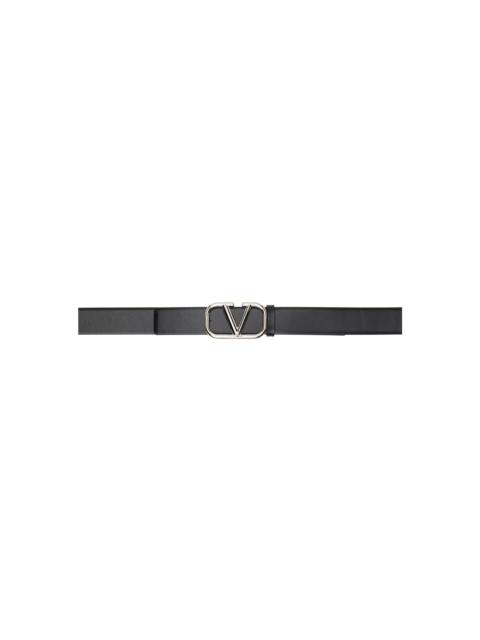 Valentino Garavani Men's Toile Iconographe Belt with Leather Detailing - Black - Belts