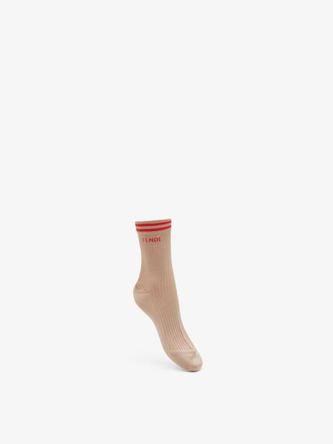 FENDI Beige knit socks