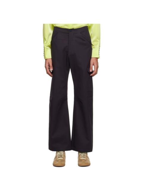 Navy Straight-Leg Cargo Pants