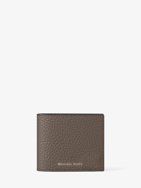 MICHAEL KORS Cooper Pebbled Leather Billfold Wallet With Coin Pouch