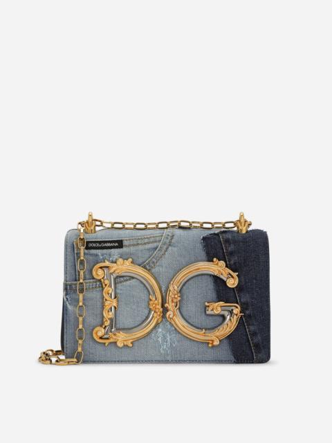 Dolce & Gabbana DG Girls bag in patchwork denim and plain calfskin
