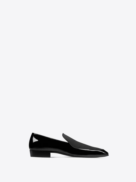 SAINT LAURENT gabriel loafers in patent leather and silk satin