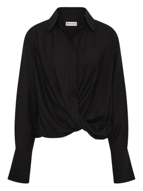 REBECCA VALLANCE Noor twist-front collared shirt