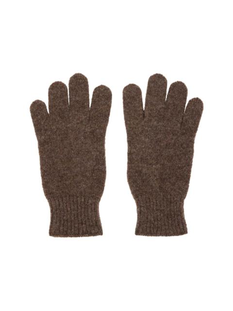 BASERANGE Brown Ribbed Gloves