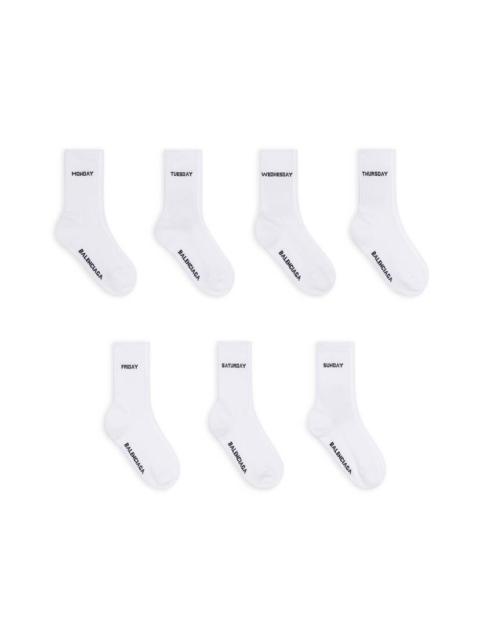 Men's 7 Set Socks in White