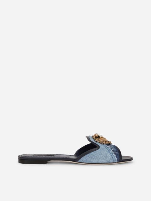 Dolce & Gabbana Patchwork denim Devotion sliders