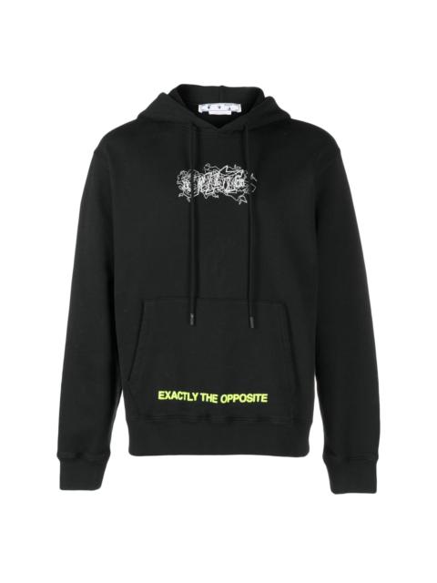 Off-White slogan-print drawstring hoodie