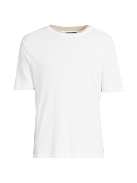 Vince Men's Relaxed Double-Collar Crewneck T-Shirt - Optic White