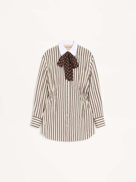 Valentino MIDI DRESS IN PRINTED STRIPED POPLIN