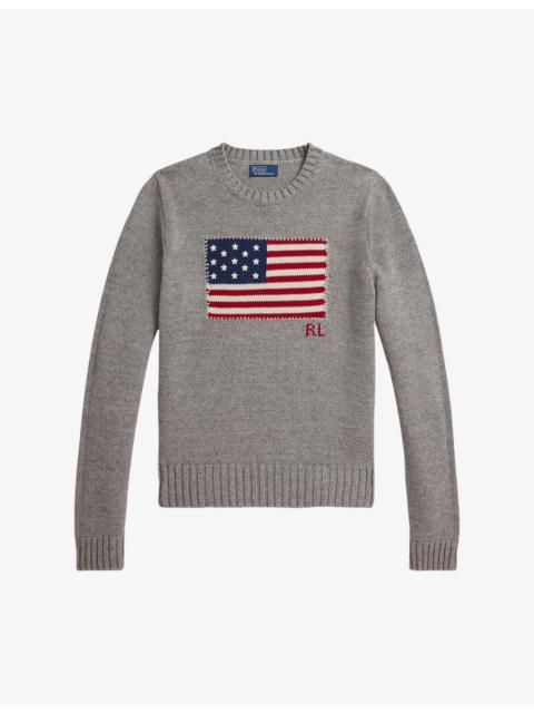 Polo Ralph Lauren American-Flag Knitted Cotton Jumper