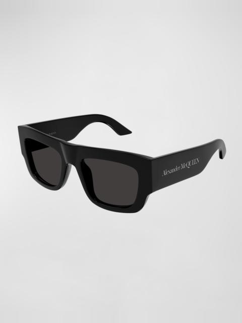 Alexander McQueen Men's Acetate Rectangle Sunglasses
