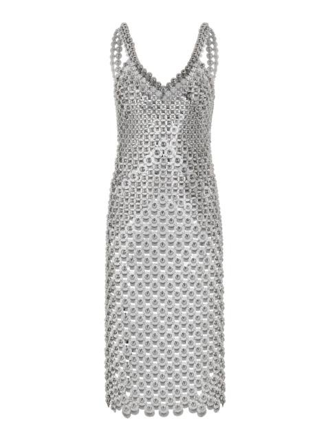 rabanne Metallic Midi Dress silver